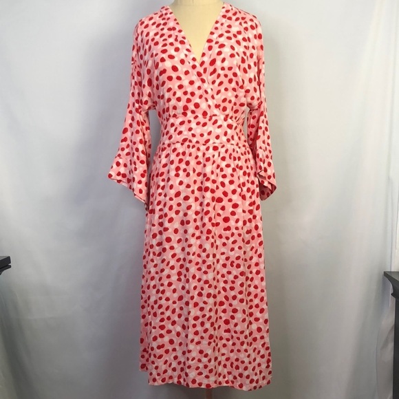 Free Assembly's Dolman Sleeve Red/ Pink/ White Dress Size S - Picture 3 of 14